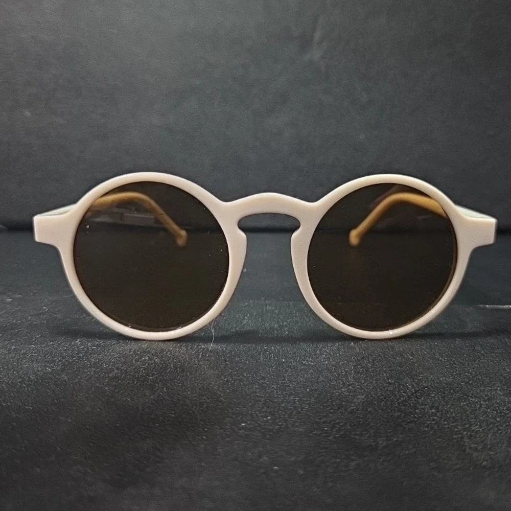 Kids‎ Round Retro Sunglasses, Matte Cream, Vintage Style, UV Protection